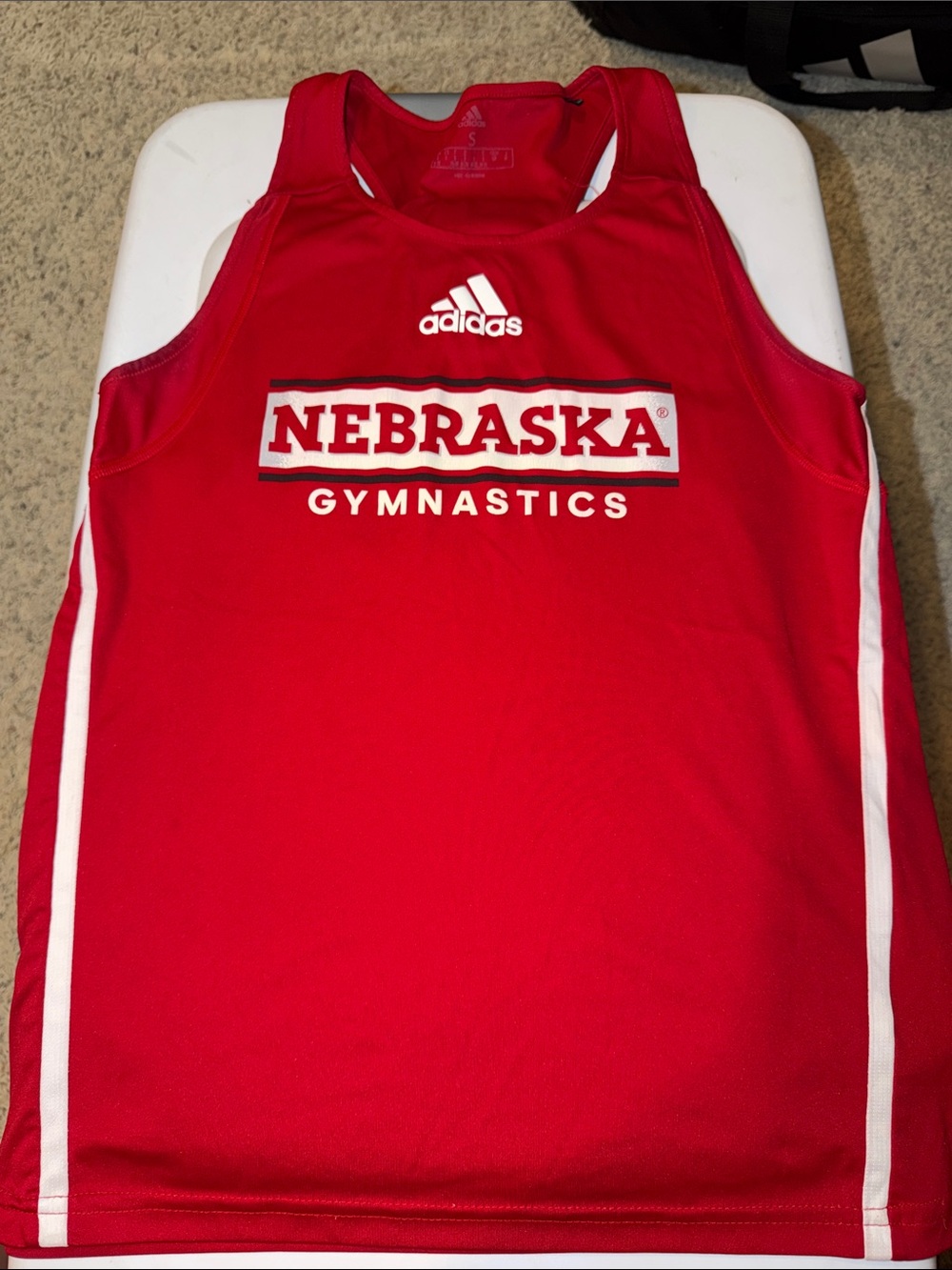 adidas Red Nebraska Gymnastics Tank Top